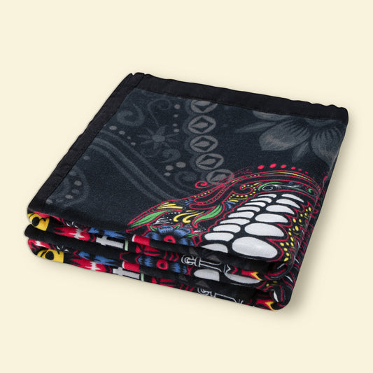 Calavera Skull Kitchen Towel Set, premium cotton dish towels, sugar skull folded