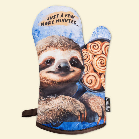 Sloth Just A Few More Minutes Oven Mitts gloves funny