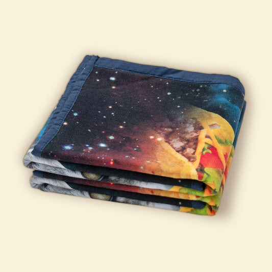 Galaxy Taco Cat Kitchen Towel Set, funny cute, all cotton dish towel folded
