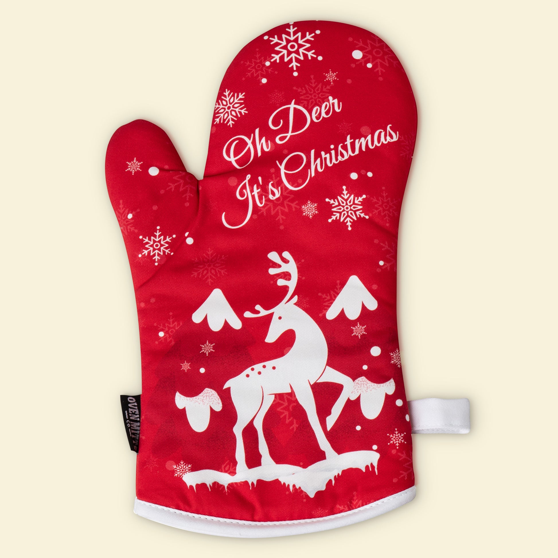 Oh Deer It's Christmas Oven Mitts glove premium