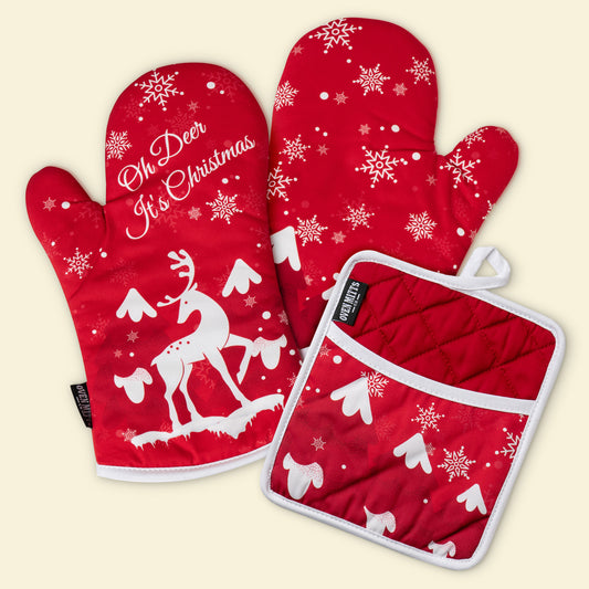 Oh Deer It's Christmas Oven Mitts