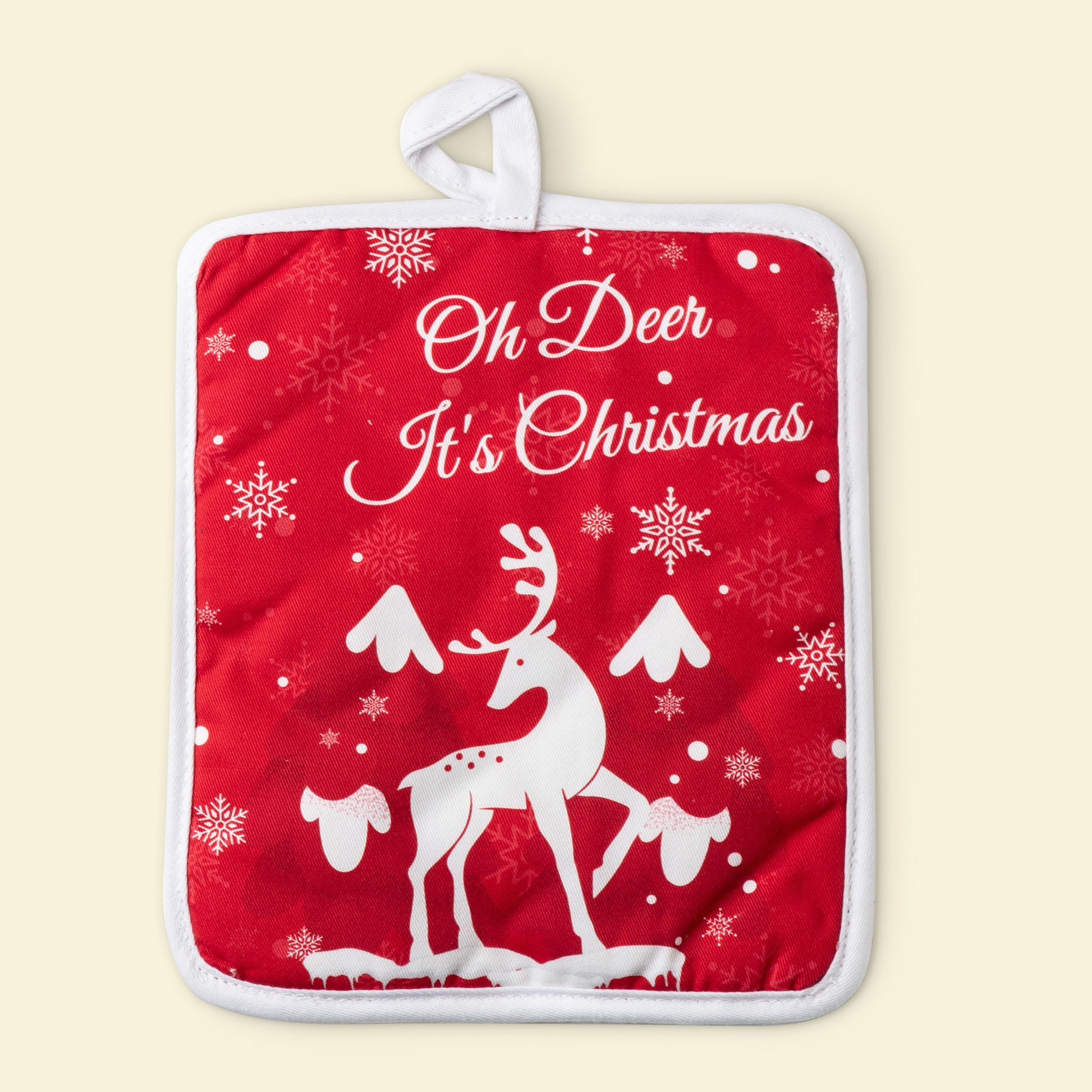 Oh Deer It's Christmas Potholder with back side premium