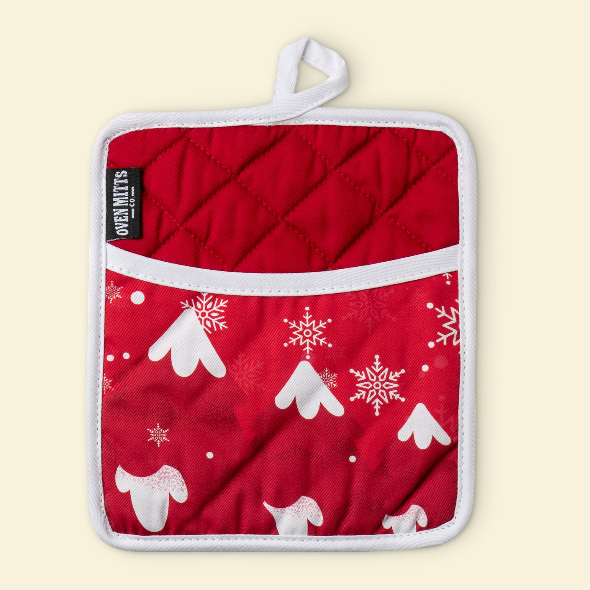 Oh Deer It's Christmas Potholder with pocket premium