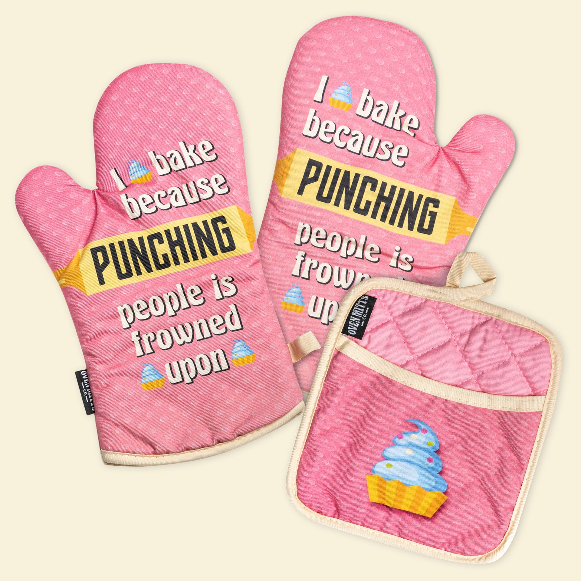 Let's Cook Oven Mitts And Potholder Set