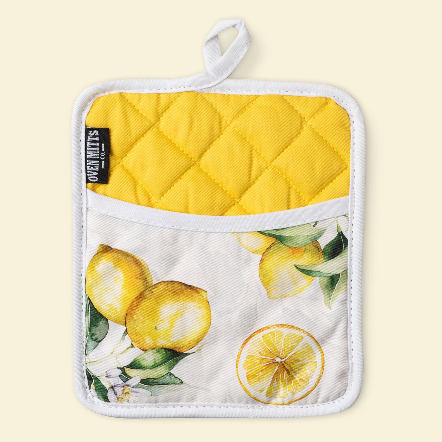 Summer Lemons Oven Mitts And Potholder Set