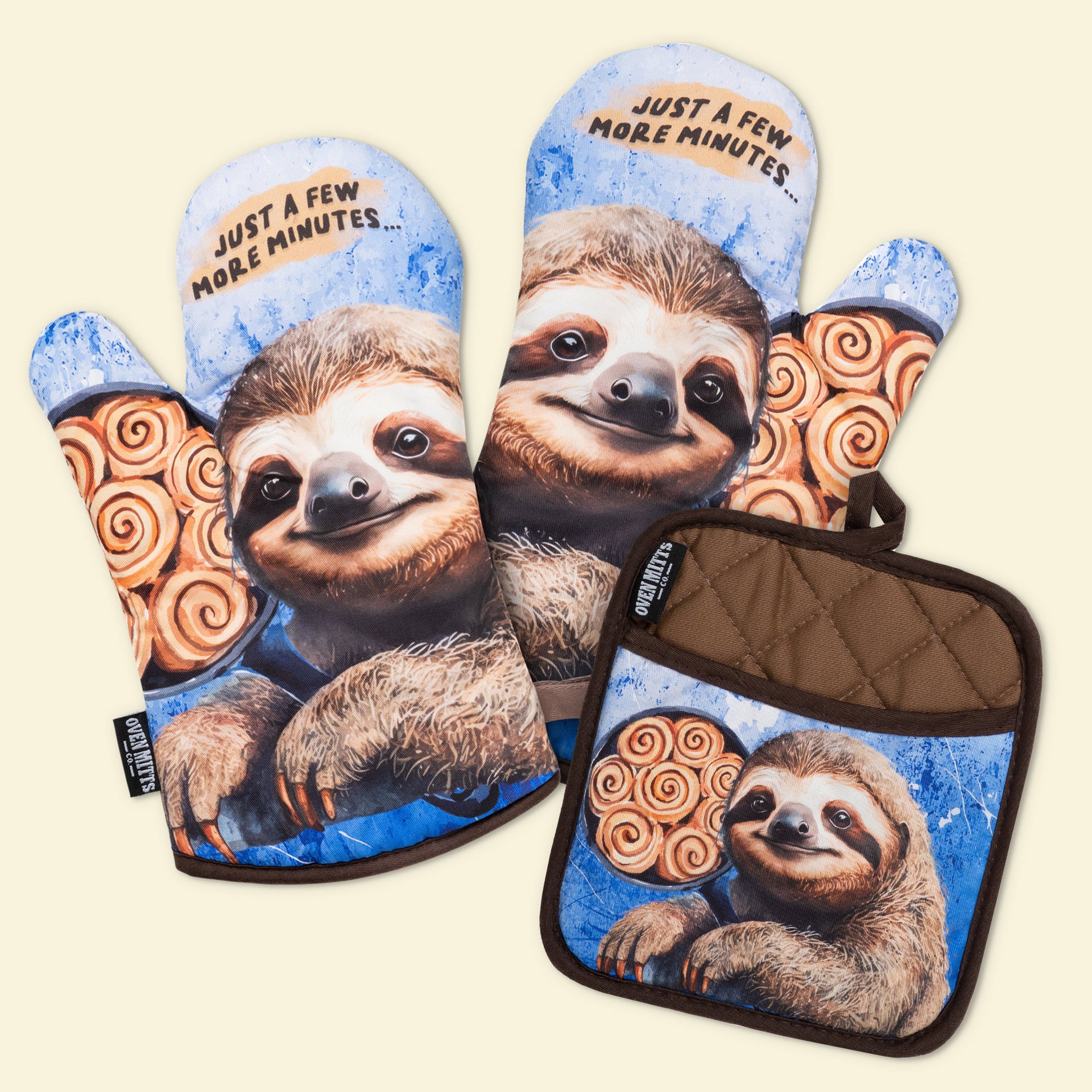 Sloth Pot Holders Kitchen Accessories Housewarming Gift Pot Mitts Funny  Oven Mitts Hotpads Cook Ware Double Oven Mitt Heat-resistant ZZ8200 