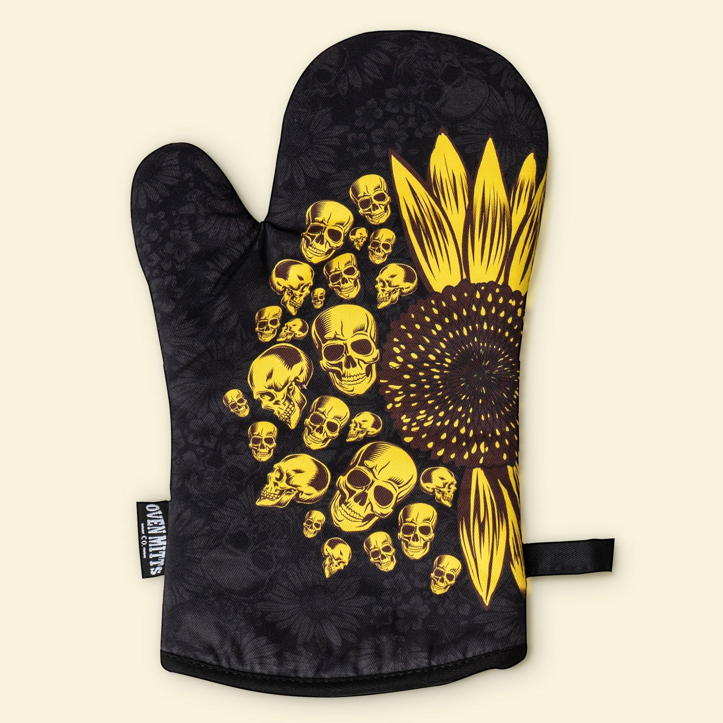 Sunflower Skulls Oven Mitts And Potholder Set