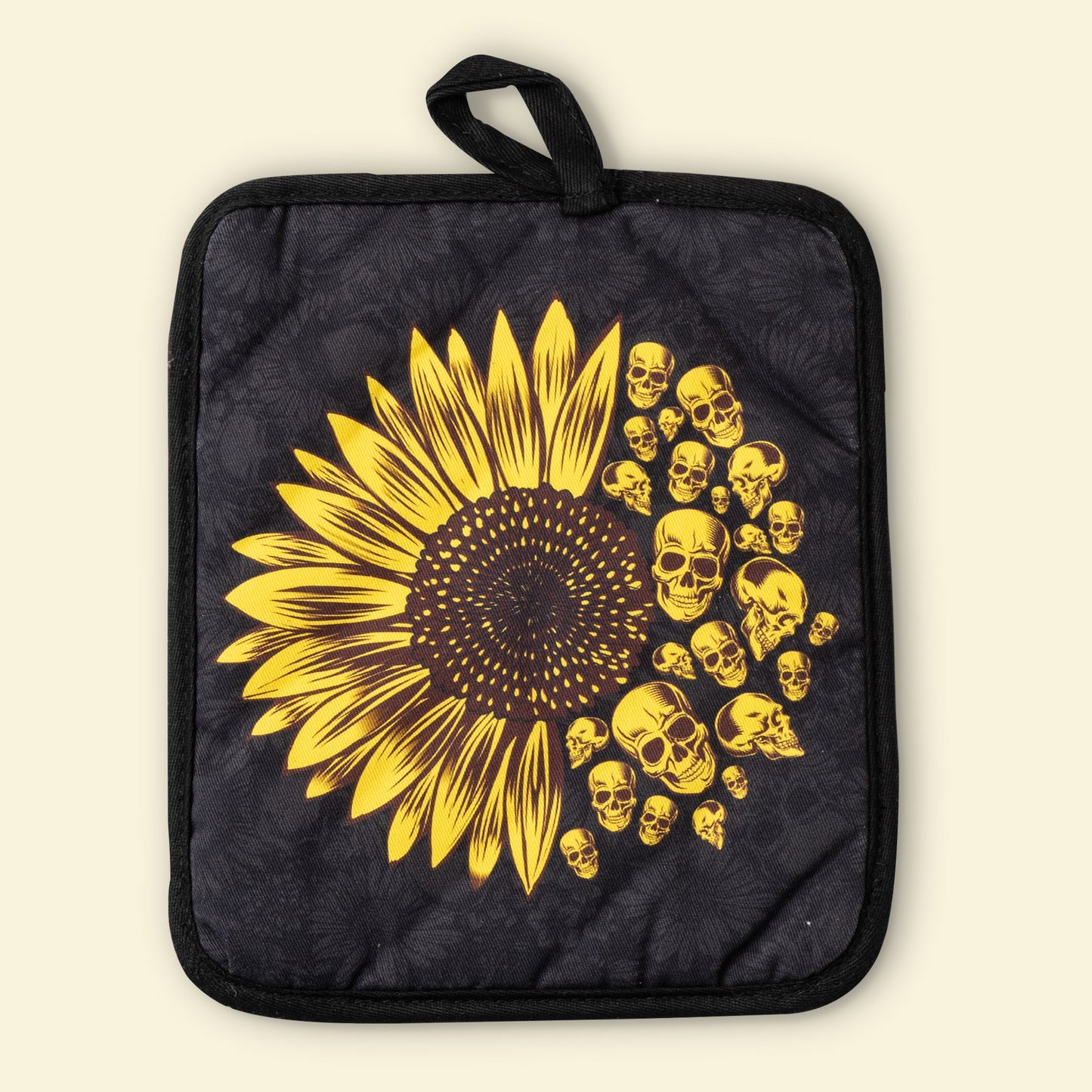 Sunflower Skulls Oven Mitts And Potholder Set