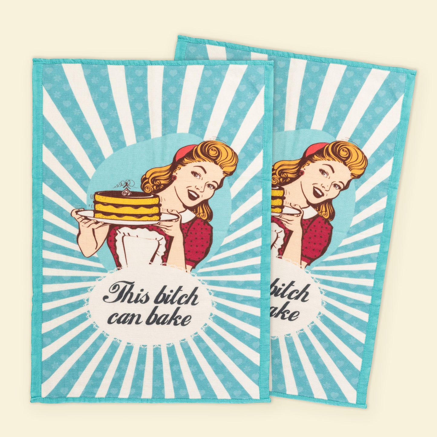 This Bitch Can Bake Kitchen Towel Set, Dish towels funny premium