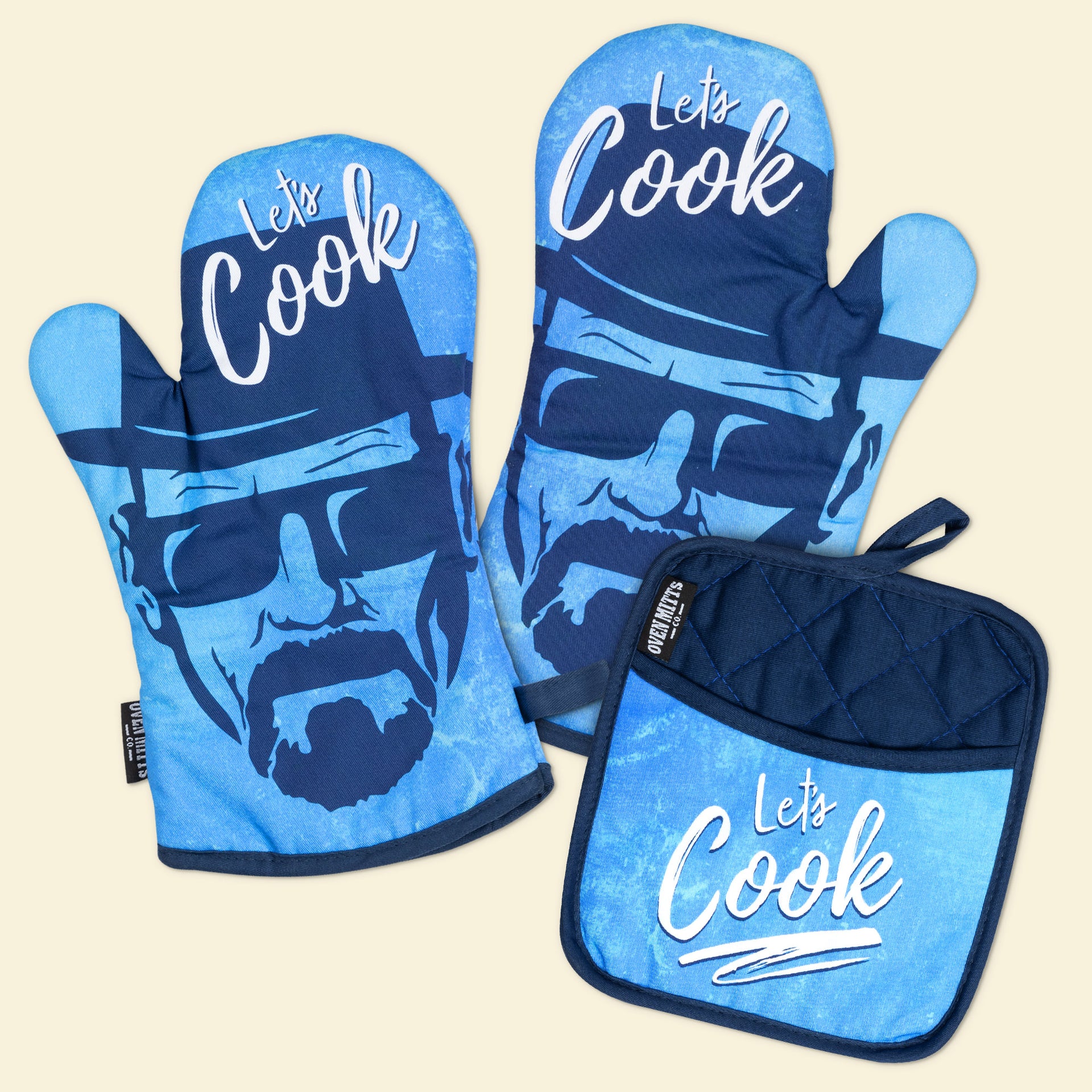 GROBRO7 6Pcs Funny Oven Mitts Pot Holders Set The Kitchen is The